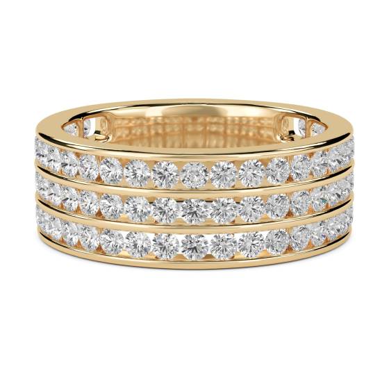 Triple Row Round Diamond Eternity Ring