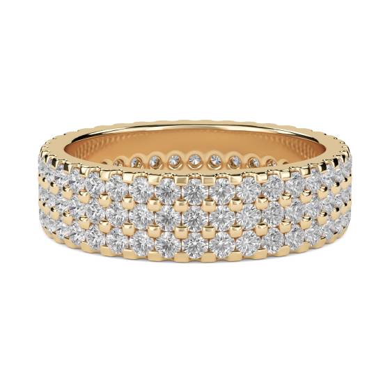 Three Row Round Diamond Full Eternity Ring