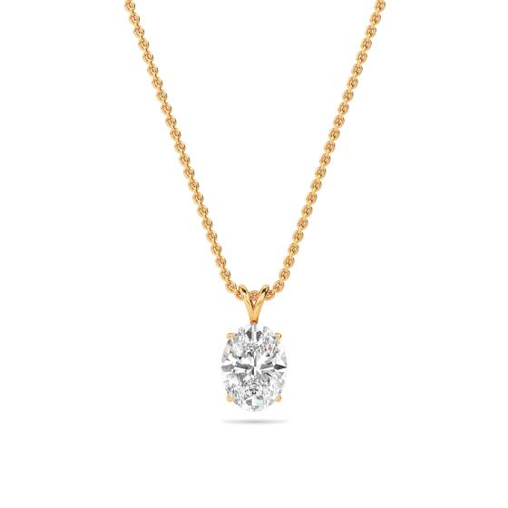 Oval Diamond Solitaire Pendant