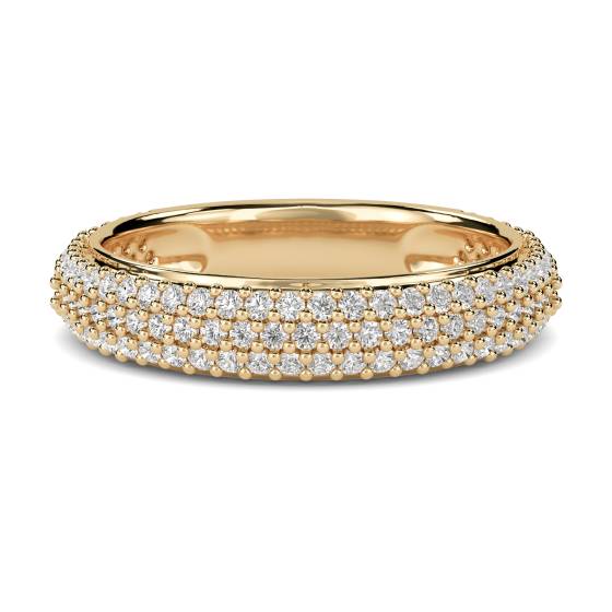 Round Diamond Three Row Eternity Ring