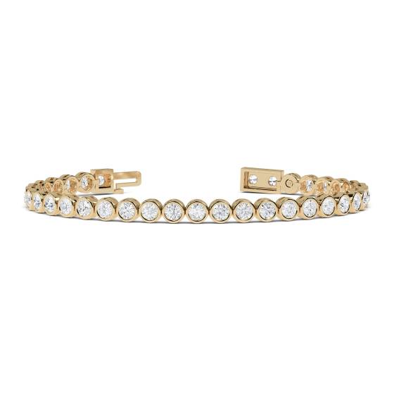Unique Round Diamond Bezel Set Tennis Bracelet