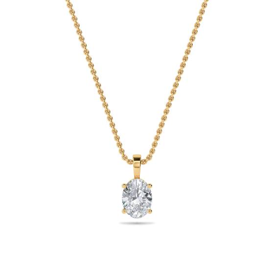 Classic Oval Diamond Solitaire Pendant