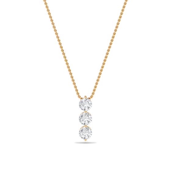 Modern Round Diamond Trilogy Pendant