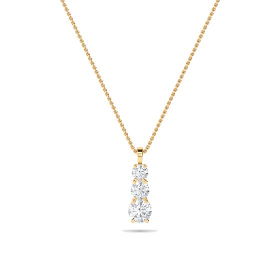 Traditional Round Trilogy Diamond Pendant