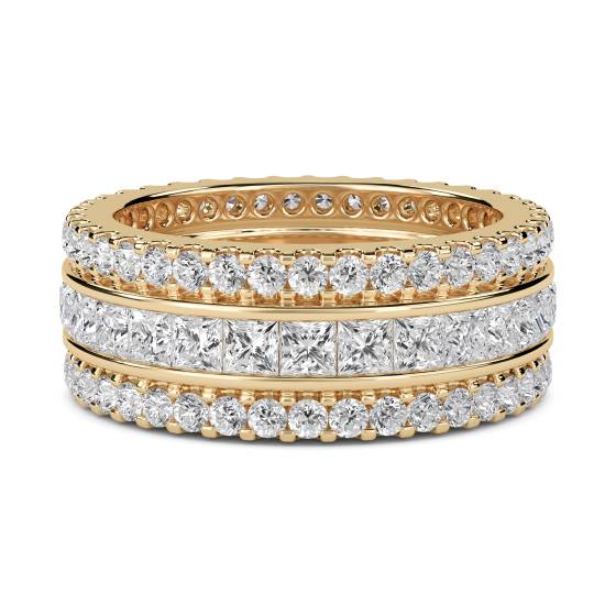 2.75ct Triple Row Diamond Full Eternity and Dress Ring