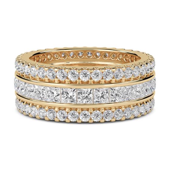 2.75ct Triple Row Diamond Full Eternity and Dress Ring