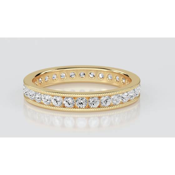 3mm Milgrain Elegant Round Diamond Full Eternity Ring
