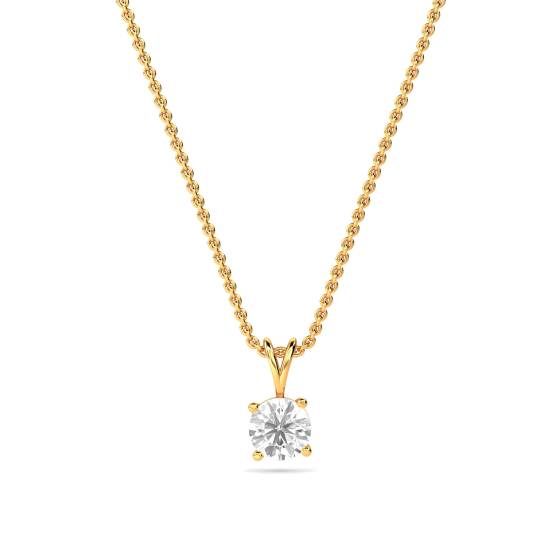 Classic 4 Claw Round Diamond Pendant