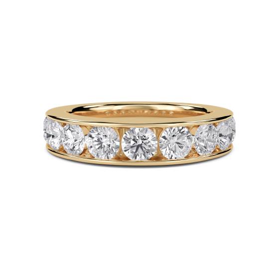 0.31ct VS/F Natural Round Diamond Eternity Ring in 18k Yellow Gold