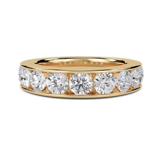 0.31ct VS/F Natural Round Diamond Eternity Ring in 18k Yellow Gold