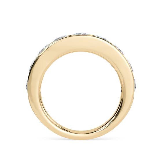 0.31ct VS/F Natural Round Diamond Eternity Ring in 18k Yellow Gold