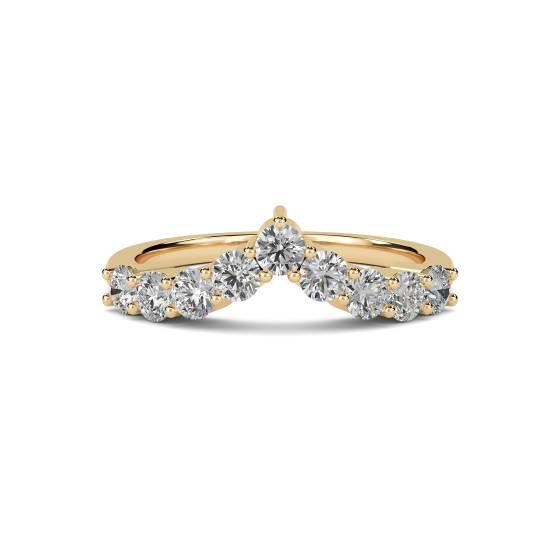 Classic Round Diamond Wishbone Eternity Ring