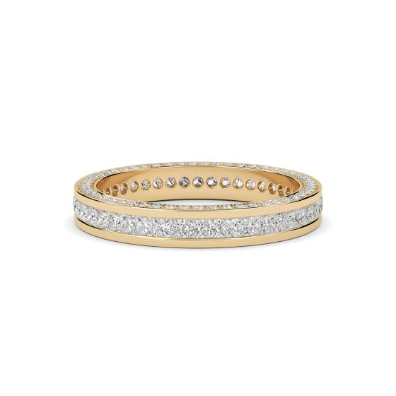 1.25ct, 3 Sided Princess Diamond Full Eternity Ring