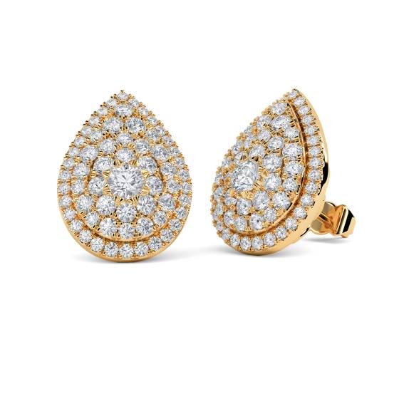 Round Diamond Cluster Earrings