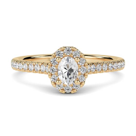 0.50ct Round and Oval Diamond Cluster Ring