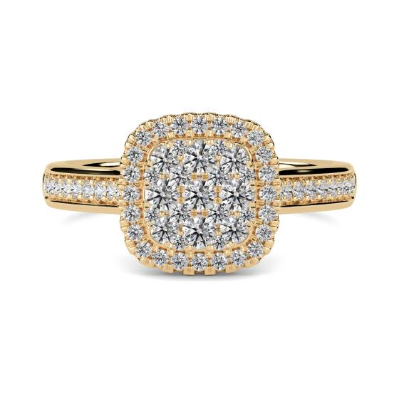 0.50ct Elegant Round Diamond Cluster Ring