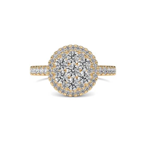 1.00ct Elegant Round Diamond Cluster Ring