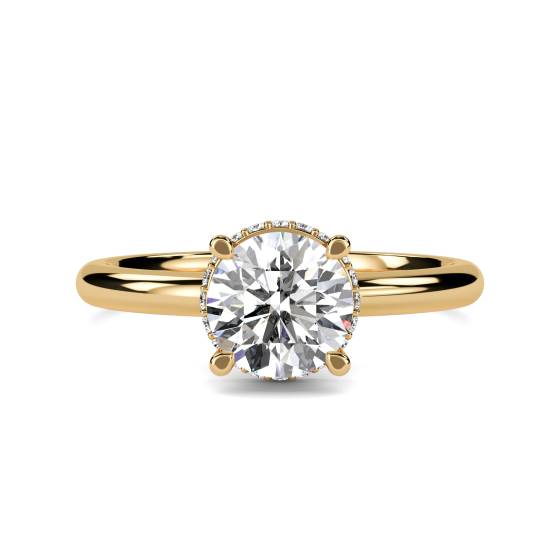 Round Diamond Low Set Hidden Halo Ring
