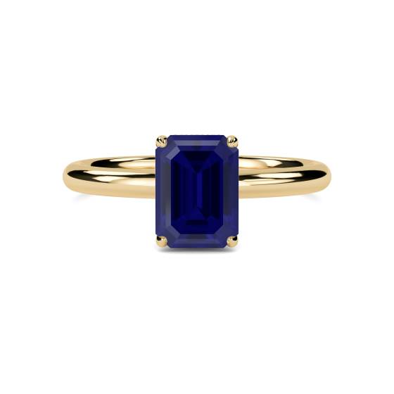 Emerald Blue Sapphire Gemstone Halo Ring