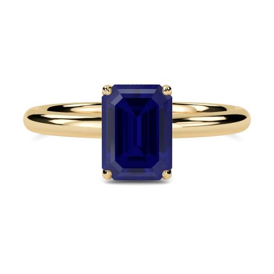 Emerald Blue Sapphire Gemstone Halo Ring
