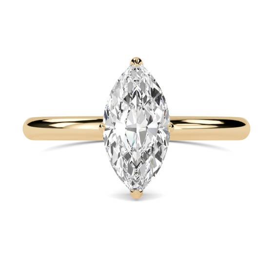 Marquise Diamond High Set Hidden Halo Ring