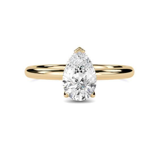 Pear Diamond Hidden Halo Ring