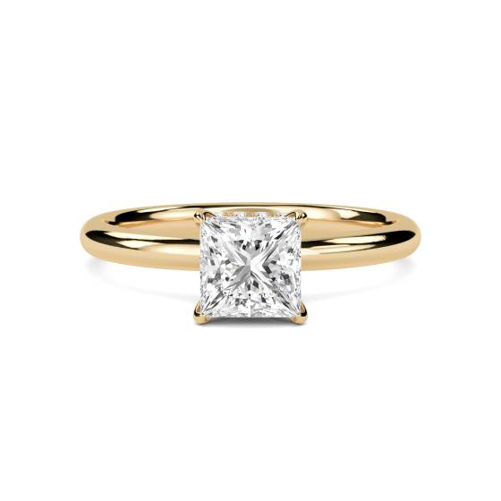 Princess Cut Hidden Halo Ring