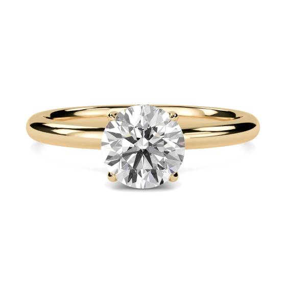 Round Diamond High Set Hidden Halo Ring