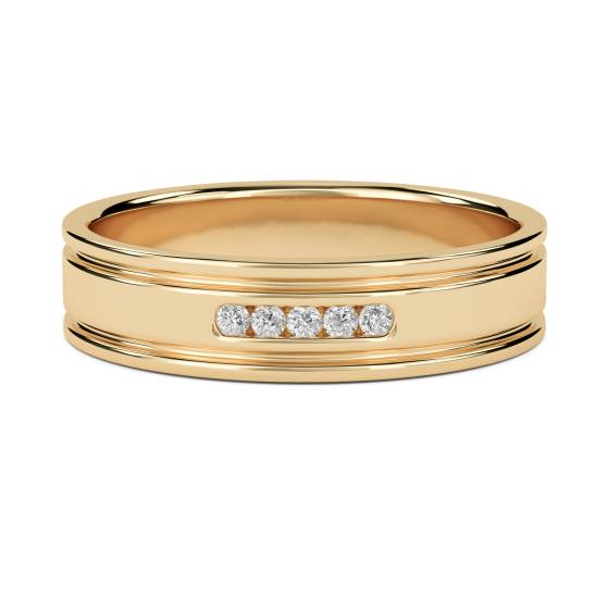 5.5mm Mens Round Diamond Ring