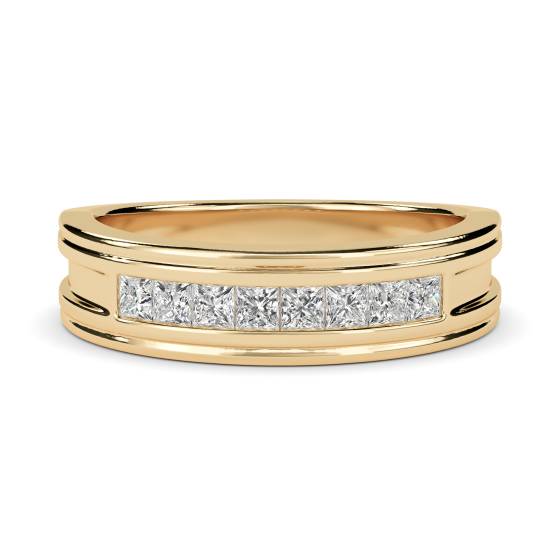 6mm Mens Princess Diamond Ring