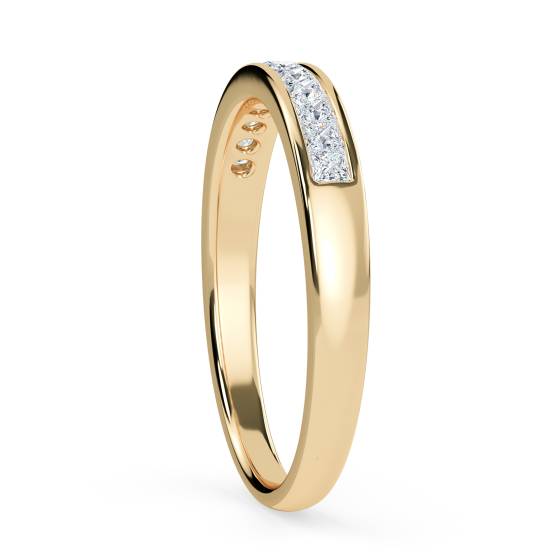 0.28ct VS/E-F Natural Princess Diamond Eternity Ring in 9k Yellow Gold