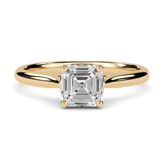 Heart Crossover Asscher Diamond Engagement Ring