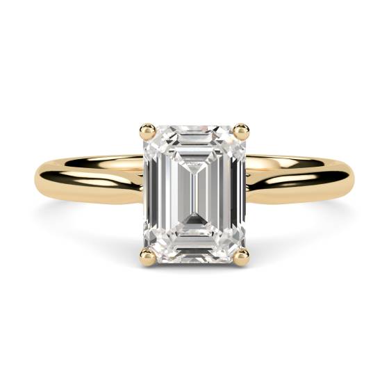 Heart Cross Over Emerald Diamond Engagement Ring