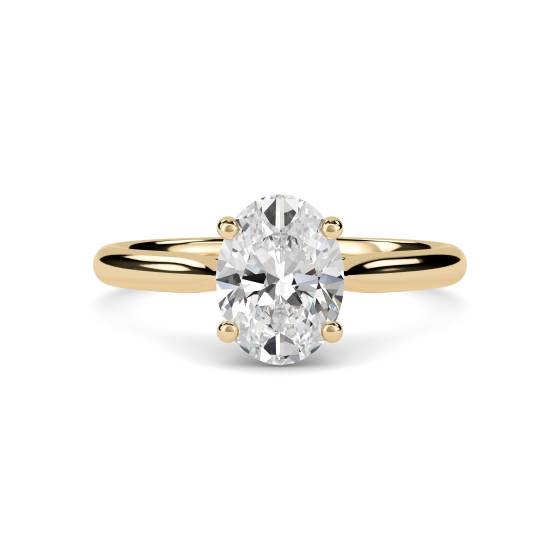 Heart Crossover Oval Diamond Engagement Ring