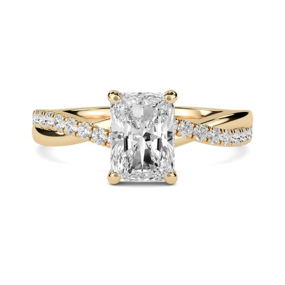 Infinity Radiant Shoulder Set Diamond Engagement Ring
