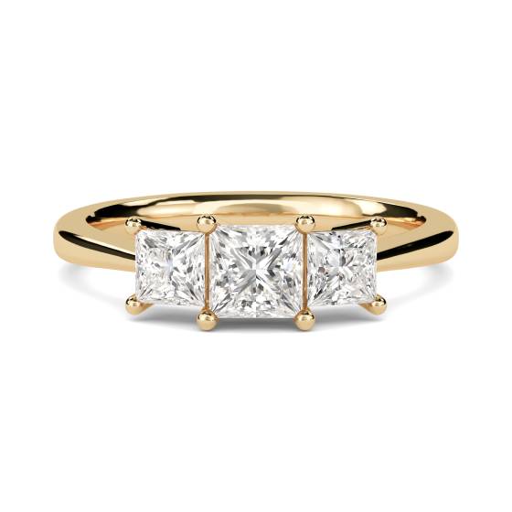 0.35ct Tapered Band Princess Diamond Trilogy Ring