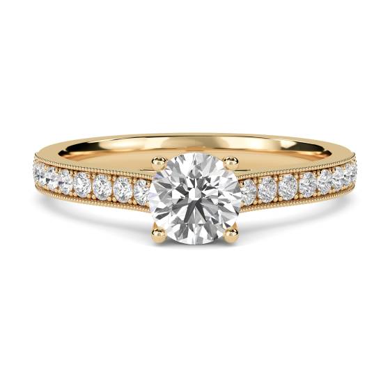 Round Diamond Shoulder Set Ring
