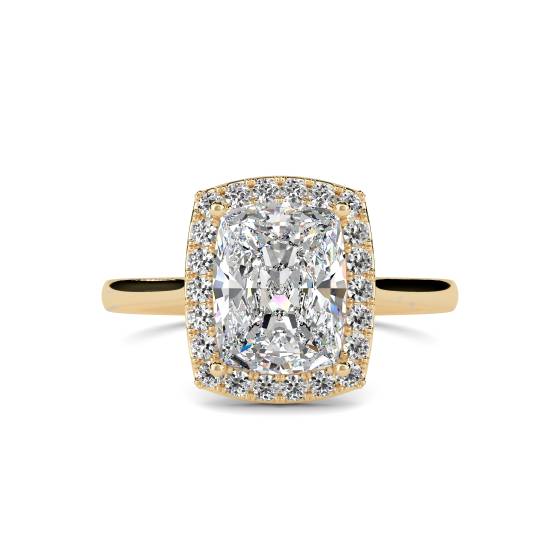 2.10ct Cushion Aquamarine and Diamond Halo Ring