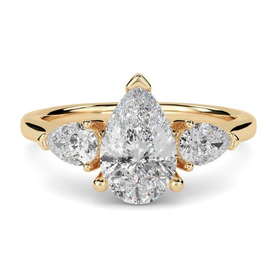 Elegant Pear Diamond Trilogy Ring