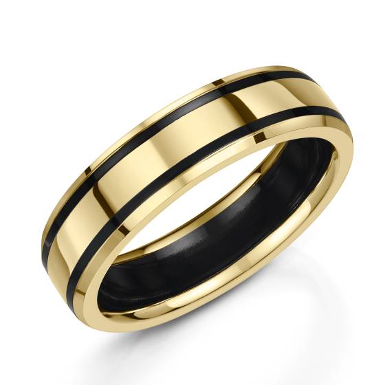 Zedd 6mm Duo Black Zirconium Wedding Band