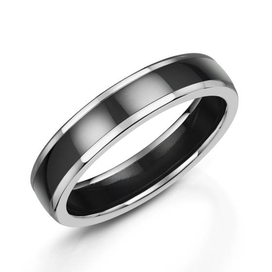Zedd 5mm Duo Black Zirconium Wedding Band