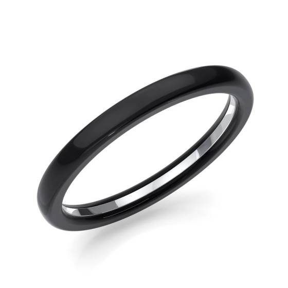 Zedd 2.5mm Pure Plain Black Zirconium Wedding Band