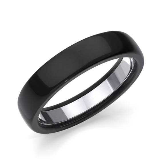 Zedd 5mm Pure Plain Black Zirconium Wedding Band