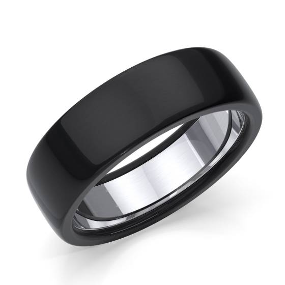 Zedd 7mm Pure Plain Black Zirconium Wedding Band