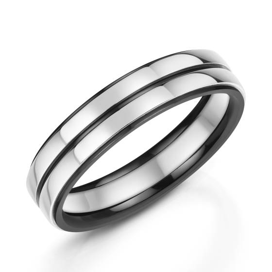 Zedd 5.5mm Duo Black Zirconium Plain Wedding Band